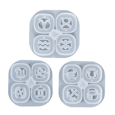 DIY Crystal Dropping Silicone Mold Aries Sagittarius Gemini Horizontal Constellation 12 Constellation Pendant Mold