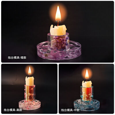 DIY Drip Glue Cement Gypsum Candle Stand Grinding Tool Round Candle Bracket Base Pendant Silicone Mold