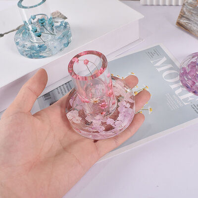 DIY Drip Glue Cement Gypsum Candle Stand Grinding Tool Round Candle Bracket Base Pendant Silicone Mold