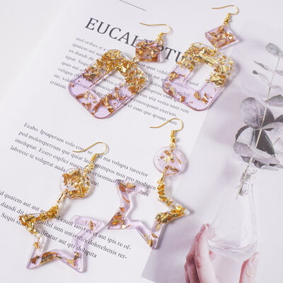 DIY Drip Glue Mold Earring Pendant Love Star Earhook Homemade Pendant Hanging Decoration Silicone Mold