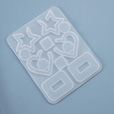 DIY Drip Glue Mold Earring Pendant Love Star Earhook Homemade Pendant Hanging Decoration Silicone Mold