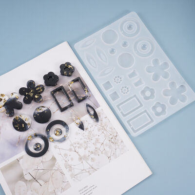 DIY Crystal Dropping Gel Mold Earrings Pendant Flower Pendant Homemade Jewelry Pendant Silicone Mold