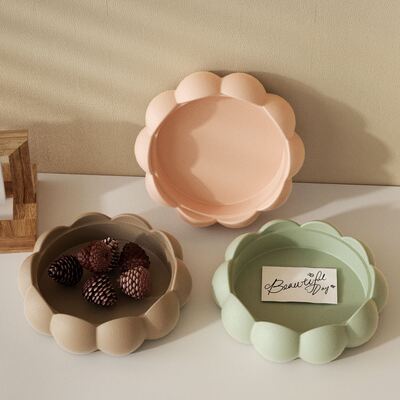 Bubble bead aromatherapy gypsum storage tray silicone mold DIY lotus lace dish ornament drip glue mold