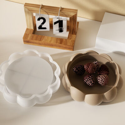 Bubble bead aromatherapy gypsum storage tray silicone mold DIY lotus lace dish ornament drip glue mold