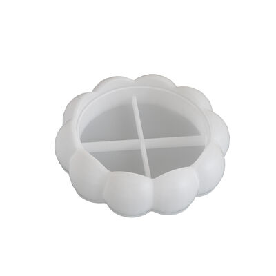 Bubble bead aromatherapy gypsum storage tray silicone mold DIY lotus lace dish ornament drip glue mold