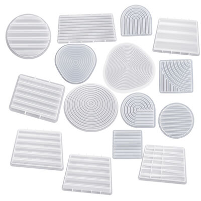 DIY striped tray crystal drip glue mold epoxy resin arch wave curved gypsum coaster silicone mold
