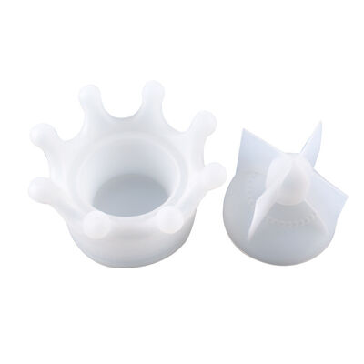 DIY Crystal Drop Gel Crown Storage Box Mold Crown Storage Box Candle Stand Silicone Mold Wholesale