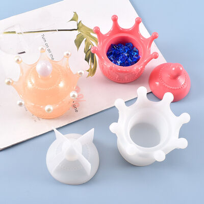 DIY Crystal Drop Gel Crown Storage Box Mold Crown Storage Box Candle Stand Silicone Mold Wholesale