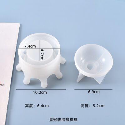 DIY Crystal Drop Gel Crown Storage Box Mold Crown Storage Box Candle Stand Silicone Mold Wholesale