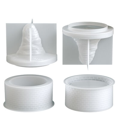 DIY Aromatherapy Gypsum Cement Resin Wizard Hat Checkered Storage Can Candle Cup Silicone Mold