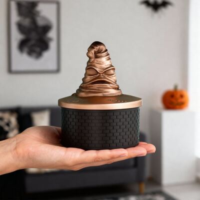 DIY Aromatherapy Gypsum Cement Resin Wizard Hat Checkered Storage Can Candle Cup Silicone Mold