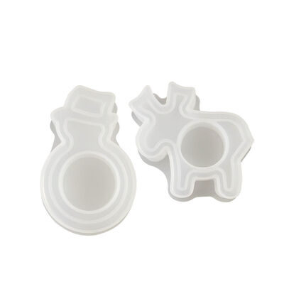 Crystal Drip Glue DIY Gypsum Christmas Elk Christmas Snowman Candle Stand Base Platform Silicone Mold