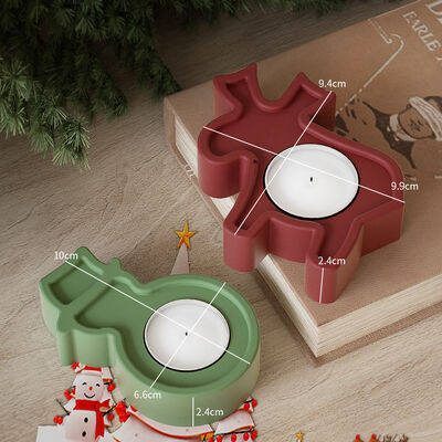 Crystal Drip Glue DIY Gypsum Christmas Elk Christmas Snowman Candle Stand Base Platform Silicone Mold