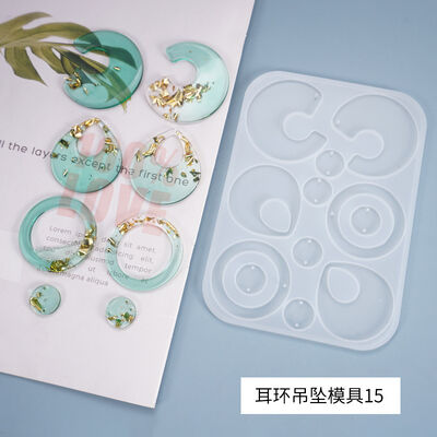 DIY Crystal Dropping Gel Mold Pendant Earrings Homemade Jewelry Pendant Earrings Irregular Silicone Mold