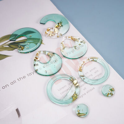 DIY Crystal Dropping Gel Mold Pendant Earrings Homemade Jewelry Pendant Earrings Irregular Silicone Mold