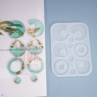 DIY Crystal Dropping Gel Mold Pendant Earrings Homemade Jewelry Pendant Earrings Irregular Silicone Mold