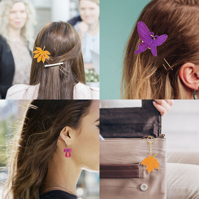 DIY Crystal Dropping Gel Hairpin Hair Clip Mold Mirror Flower Bow Earrings Earrings Leaf Pendant Silicone Mold
