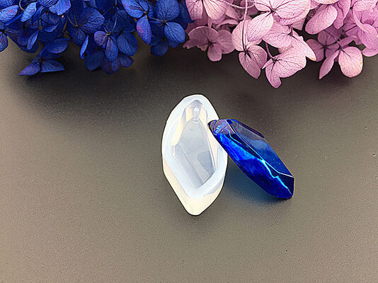 Crystal dropper pendant silicone mold DIY handmade cut gemstone piece diamond stone mold