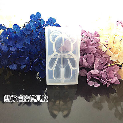 Crystal dropper semi three-dimensional bear silicone mold DIY jewelry making small bear big violent bear pendant