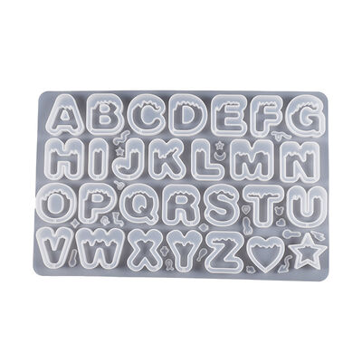 DIY Crystal Dropping Gel Mirror English Letter Flowing Sand Pendant Keychain Pendant Silicone Mold Wholesale