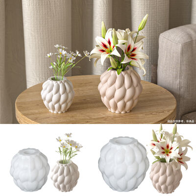 Cross border rotating raindrop vase storage box silicone mold geometry ins wind gypsum flowerpot drip mold