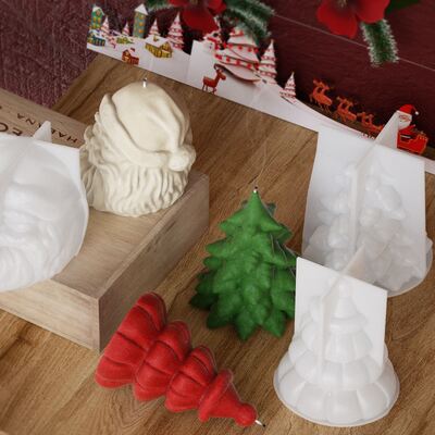 DIY crystal dropper Christmas series succulent pine tree Christmas tree Grandpa Christmas gypsum candle silicone mold