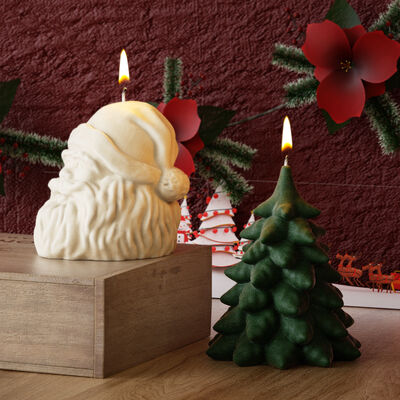 DIY crystal dropper Christmas series succulent pine tree Christmas tree Grandpa Christmas gypsum candle silicone mold
