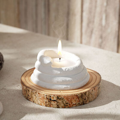 DIY circular space rock stone pattern pile snake aromatherapy gypsum candle cup storage box silicone mold