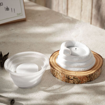 DIY circular space rock stone pattern pile snake aromatherapy gypsum candle cup storage box silicone mold
