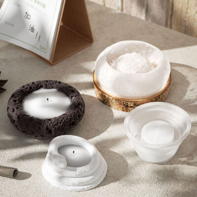DIY circular space rock stone pattern pile snake aromatherapy gypsum candle cup storage box silicone mold