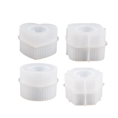 New striped incense burner storage box mold DIY gypsum cement square circular heart-shaped storage box silicone mold