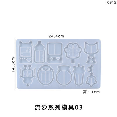 DIY crystal dropper mold full page cute and beautiful flowing sand pendant silicone mold Amazon hot promotion