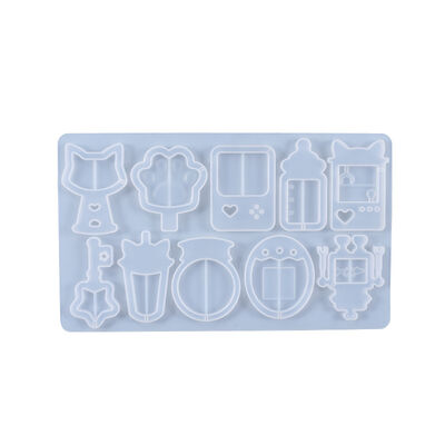 DIY crystal dropper mold full page cute and beautiful flowing sand pendant silicone mold Amazon hot promotion