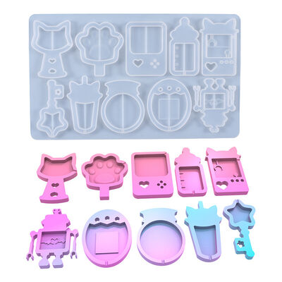 DIY crystal dropper mold full page cute and beautiful flowing sand pendant silicone mold Amazon hot promotion