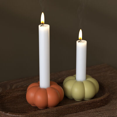 Halloween Elements Pumpkin Candlestick Ornament Silicone Mold DIY Aromatherapy Gypsum Candle Base Grinding Tool