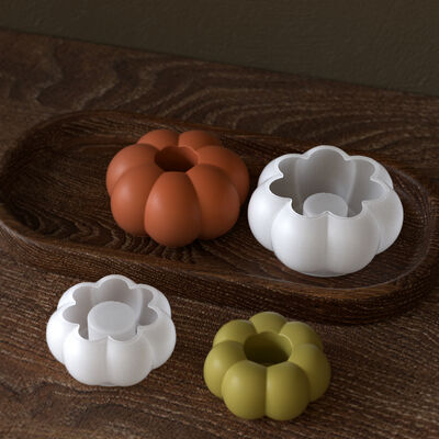 Halloween Elements Pumpkin Candlestick Ornament Silicone Mold DIY Aromatherapy Gypsum Candle Base Grinding Tool