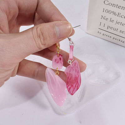 DIY crystal dropper resin mirror butterfly wing earrings pendant keychain jewelry silicone mold