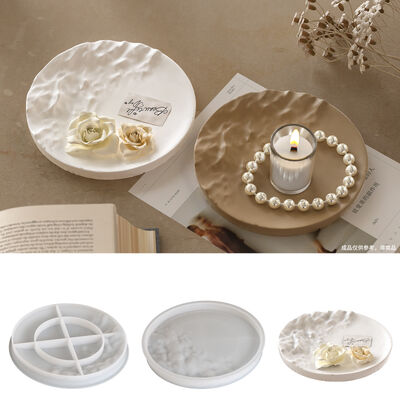 Irregular ocean waves, large circular tray, silicone mold, water ripple pattern, dish decoration, gypsum mold