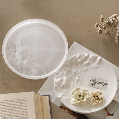 Irregular ocean waves, large circular tray, silicone mold, water ripple pattern, dish decoration, gypsum mold