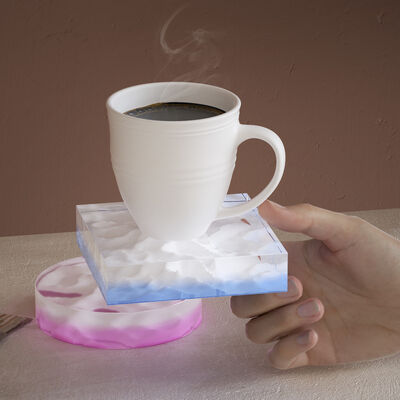 Crystal dropper resin DIY mirror square circular book holder table base coaster holder silicone mold