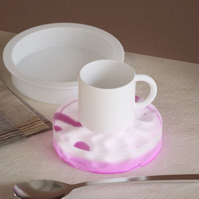 Crystal dropper resin DIY mirror square circular book holder table base coaster holder silicone mold