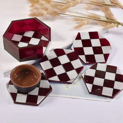 Crystal dropper resin DIY mirror square circular book holder table base coaster holder silicone mold