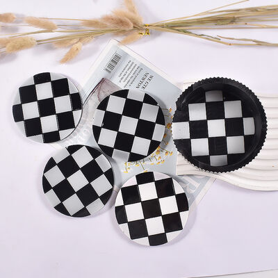 Crystal dropper resin DIY mirror square circular book holder table base coaster holder silicone mold