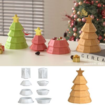 Perpetual Calendar Stacking Music Christmas Tree Storage Box Silicone Mold DIY Aromatherapy Gypsum Table Calendar Jewelry Mold