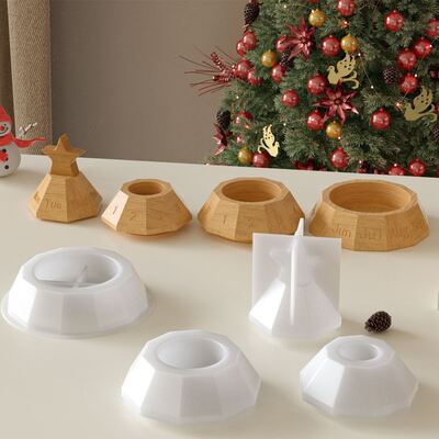 Perpetual Calendar Stacking Music Christmas Tree Storage Box Silicone Mold DIY Aromatherapy Gypsum Table Calendar Jewelry Mold