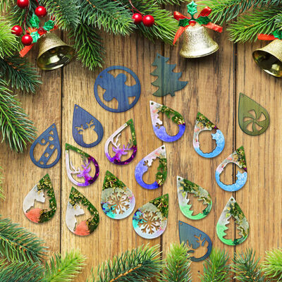 DIY crystal dropper mold Christmas series earrings pendant silicone mold spot wholesale