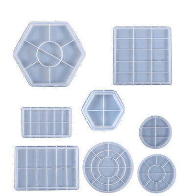 Moldes cuentagotas de cristal para bricolaje, bandejas múltiples, bandejas rectangulares para salas de estar, tazas, moldes para frutas