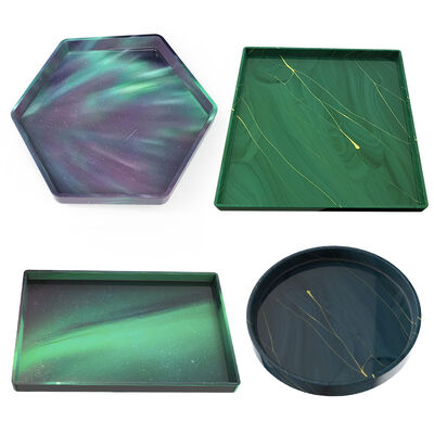 Moldes cuentagotas de cristal para bricolaje, bandejas múltiples, bandejas rectangulares para salas de estar, tazas, moldes para frutas
