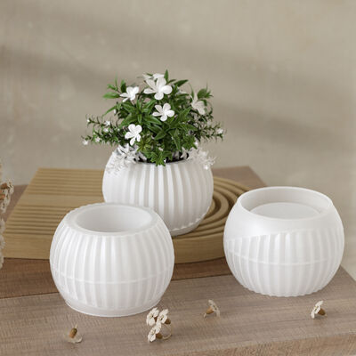 DIY Aromatherapy Gypsum Nordic Creative Vertical Pattern Pottery Pot Ins Simple Style Candle Cup Silicone Mold