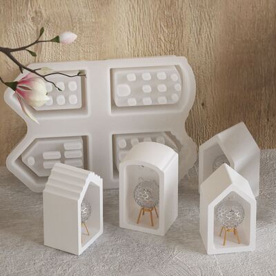DIY Drip Glue European House Four Grid Gypsum Atmosphere Decoration Lighting House Decoration Silicone Mold